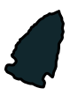 Drawing of black side-notched projectile point